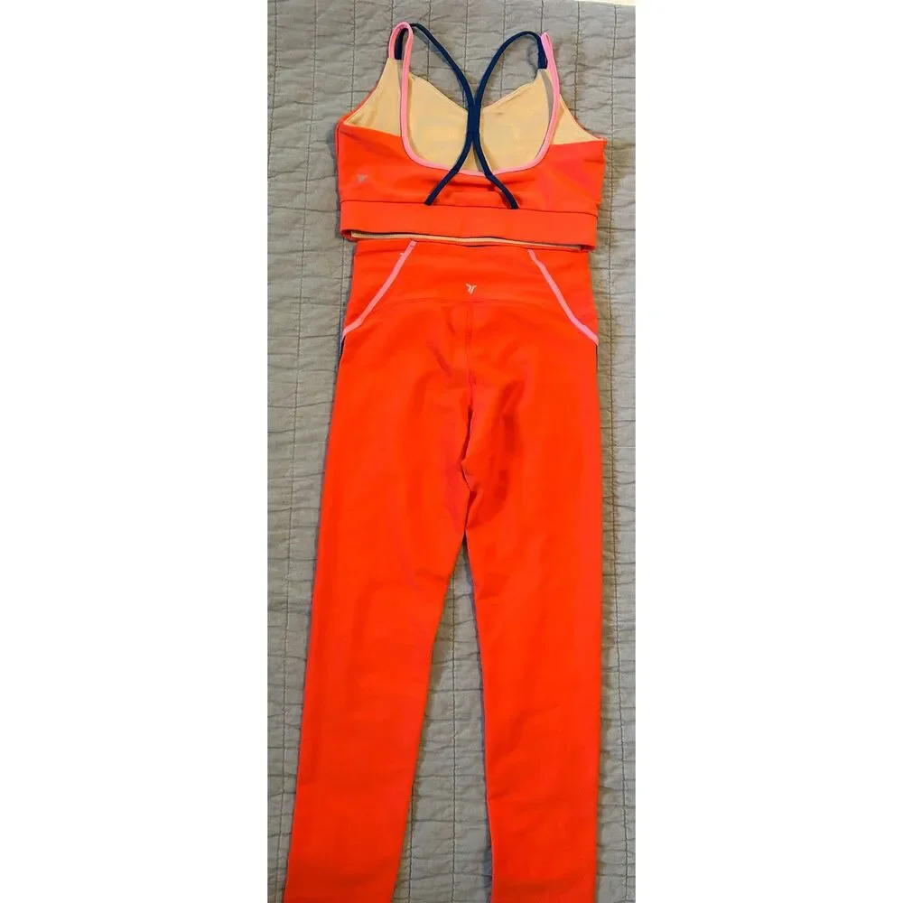 Old Navy Girl's Set: PowerSoft Strappy Longline Sports Bra & HighWaisted Legging